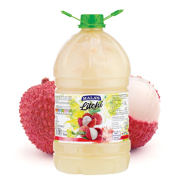 Mala's Litchi Crush 5 Ltr Catering Jar Wholesale Supplier Jalaram Food Products