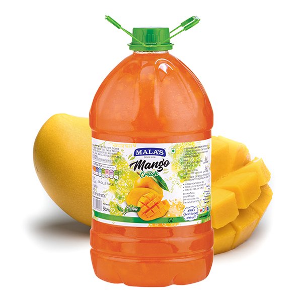 Mala's Mango Crush 5 Ltr Alphonso Pulp Bulk Jar Wholesale Supplier Jalaram Food Products