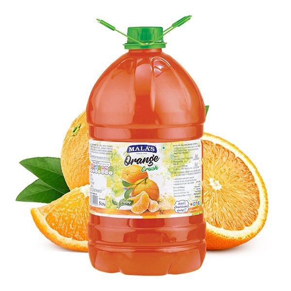 Mala's Orange Crush 5 Ltr Catering Pack Wholesale Supplier Jalaram Food Products