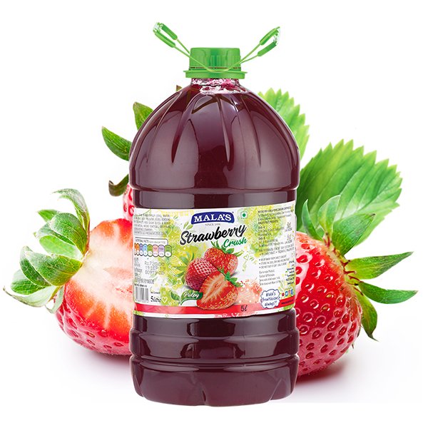 Mala's Strawberry Crush 5 Ltr Bakery Pack Wholesale Supplier Jalaram Food Products