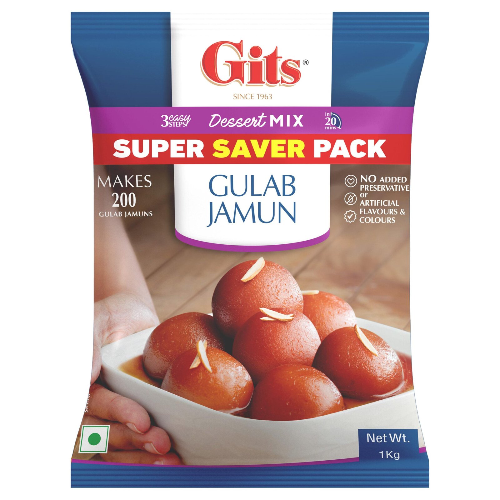 Gits Gulab Jamun Mix 1kg Packet (Catering Dessert Mix) Wholesale Distributor Jalaram Food Products